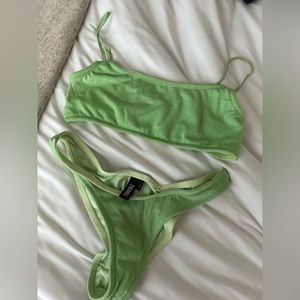 Sparkly Lime Green Triangl Swimsuit